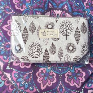 Handmade Leaf Print by Ana Carttori Handmade Cosmetic Bag